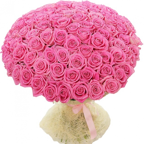  Belek Florist 101 Adet Pembe Gül 80cm