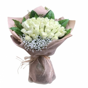  Belek Florist 41 Adet Beyaz Gül Buket